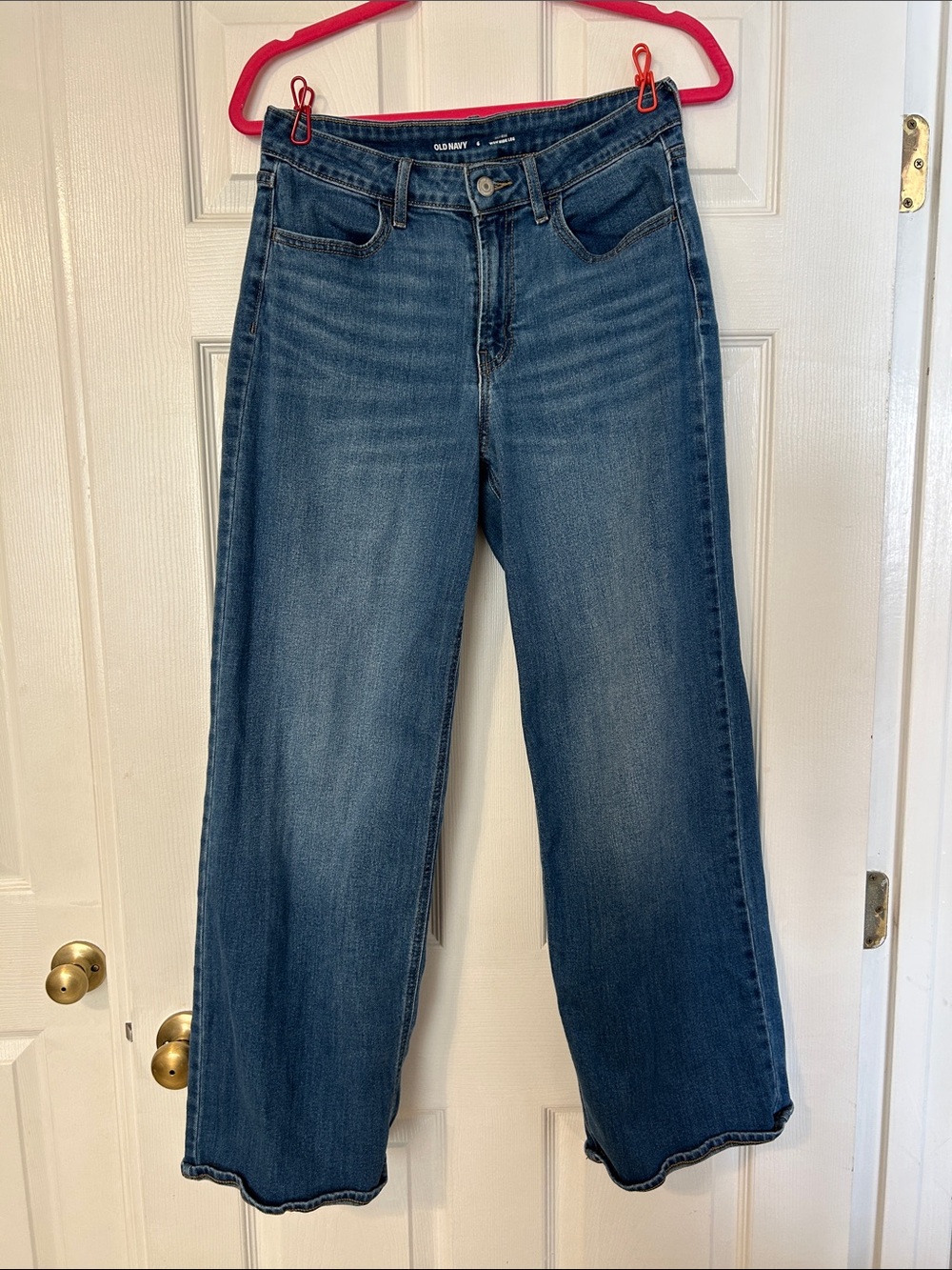 Old Navy Wide Leg Jeans in Medium Blue Denim